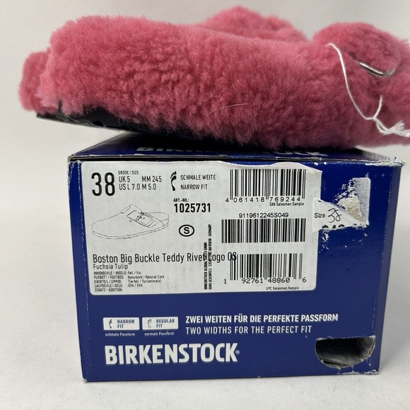 Birkenstock Boston Big Buckle Teddy Clogs “Fuchsia Tulip” 2024 - Picture 4 of 4